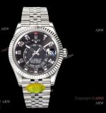 iu Factory Rolex Sky-Dweller 9001 42mm Black Arabic 904l Steel Watches